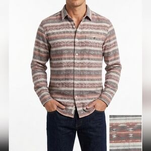 JackThreads Men’s  Cotton  Blend Striped Button Down Shirt - Large - Boho Tribal